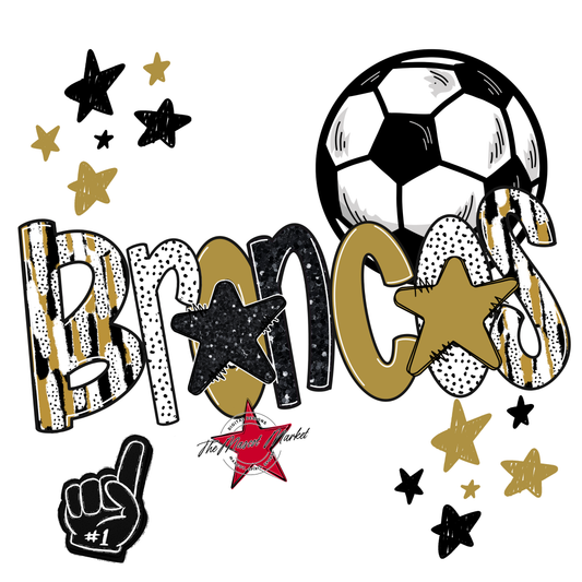 Broncos Soccer Scrape-Gold