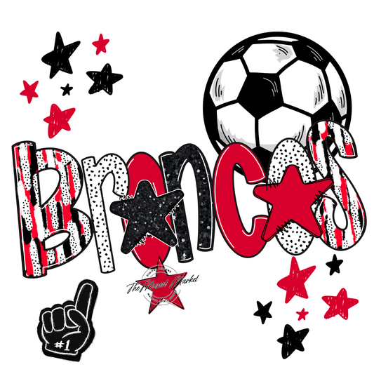 Broncos Soccer Scrape-Red