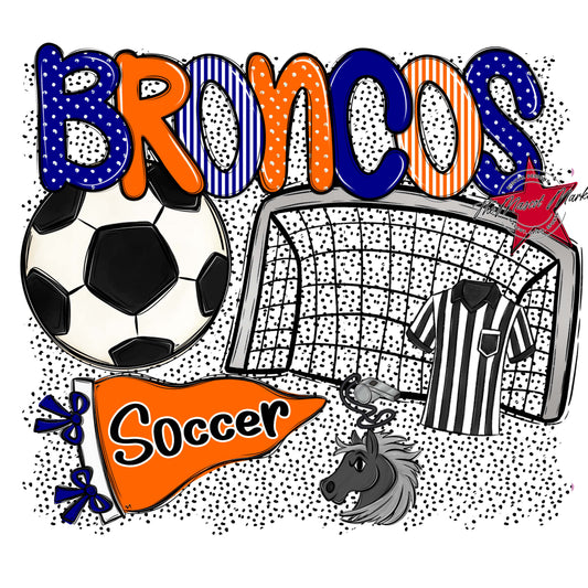 Broncos Soccer Spirit-Blue & Orange