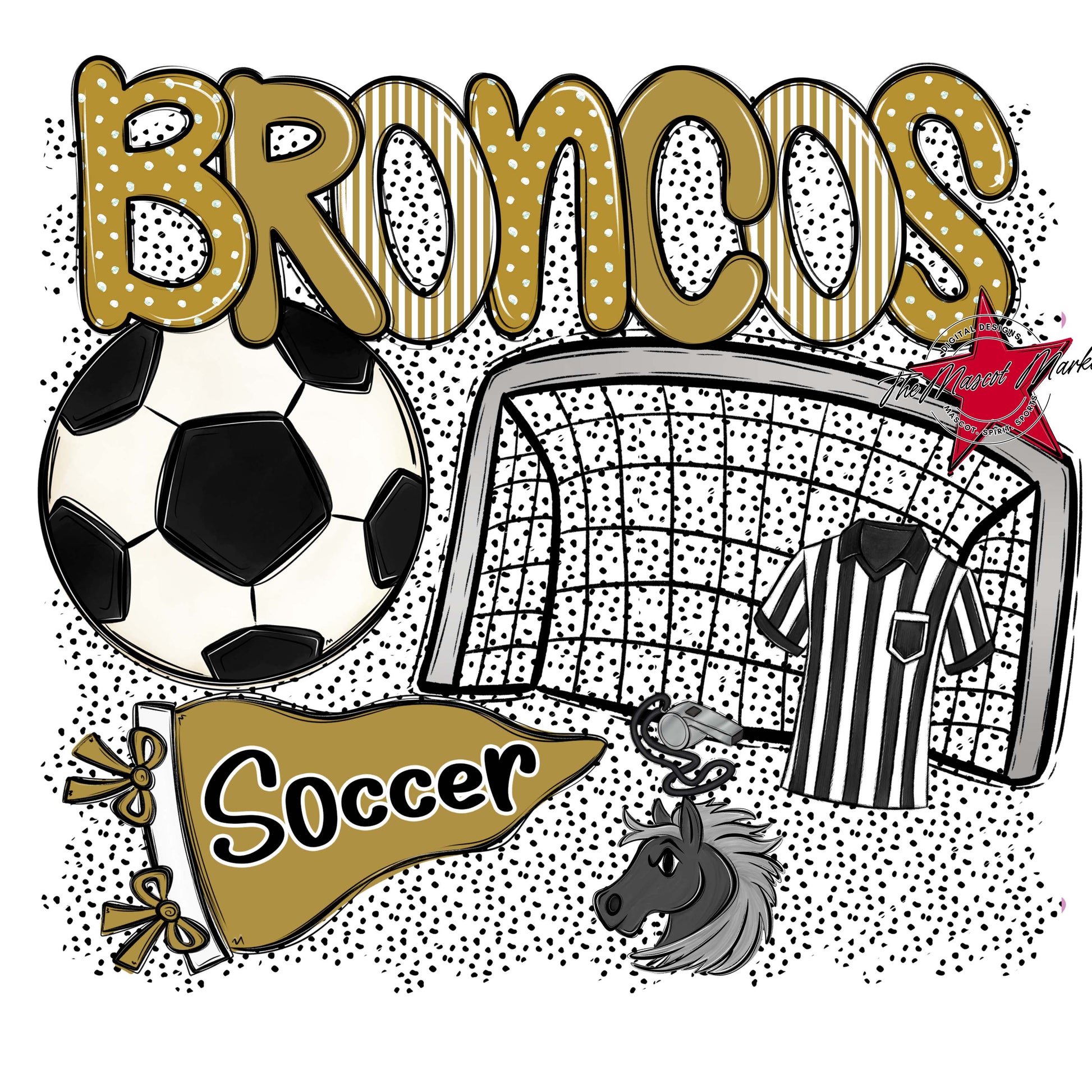 Broncos Soccer Spirit-Gold