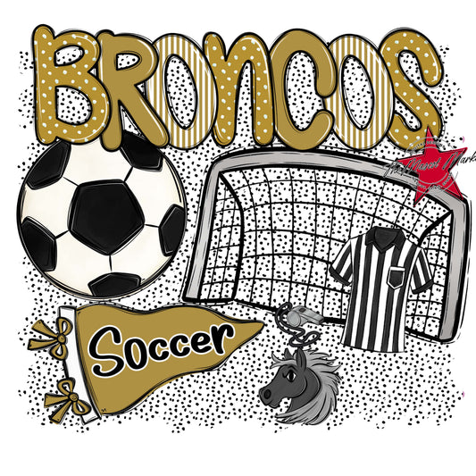 Broncos Soccer Spirit-Gold