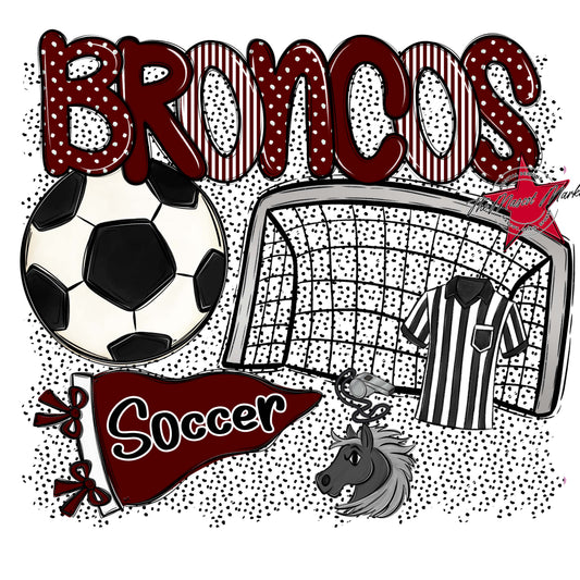 Broncos Soccer Spirit-Maroon
