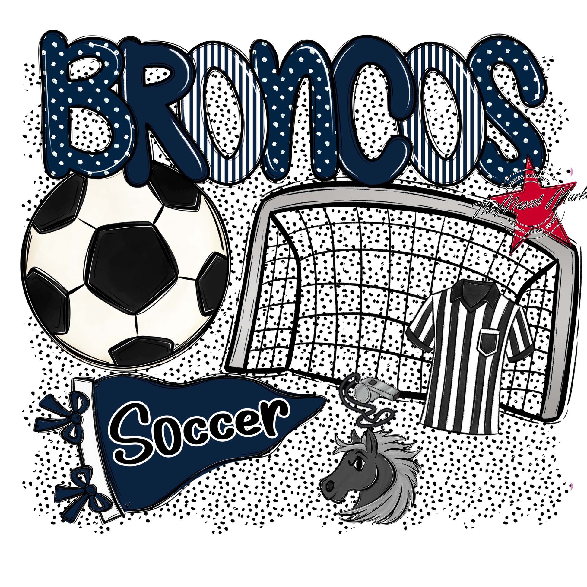 Broncos Soccer Spirit-Navy