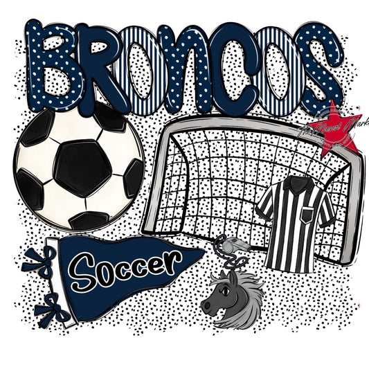 Broncos Soccer Spirit-Navy