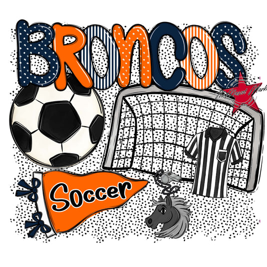 Broncos Soccer Spirit-Navy & Orange