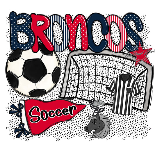 Broncos Soccer Spirit-Navy & Red