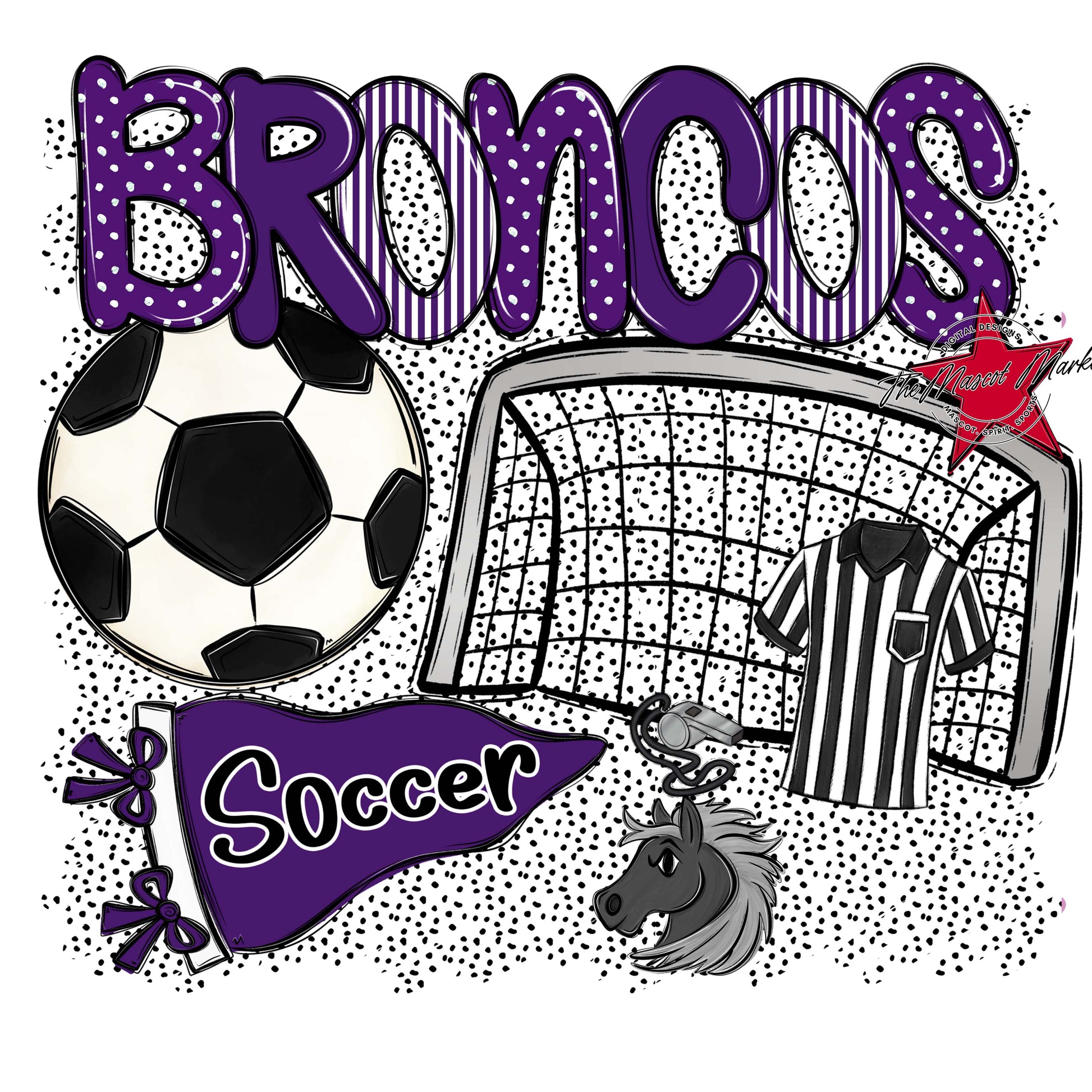 Broncos Soccer Spirit-Purple