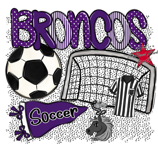 Broncos Soccer Spirit-Purple