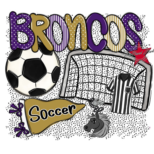Broncos Soccer Spirit-Purple & Gold