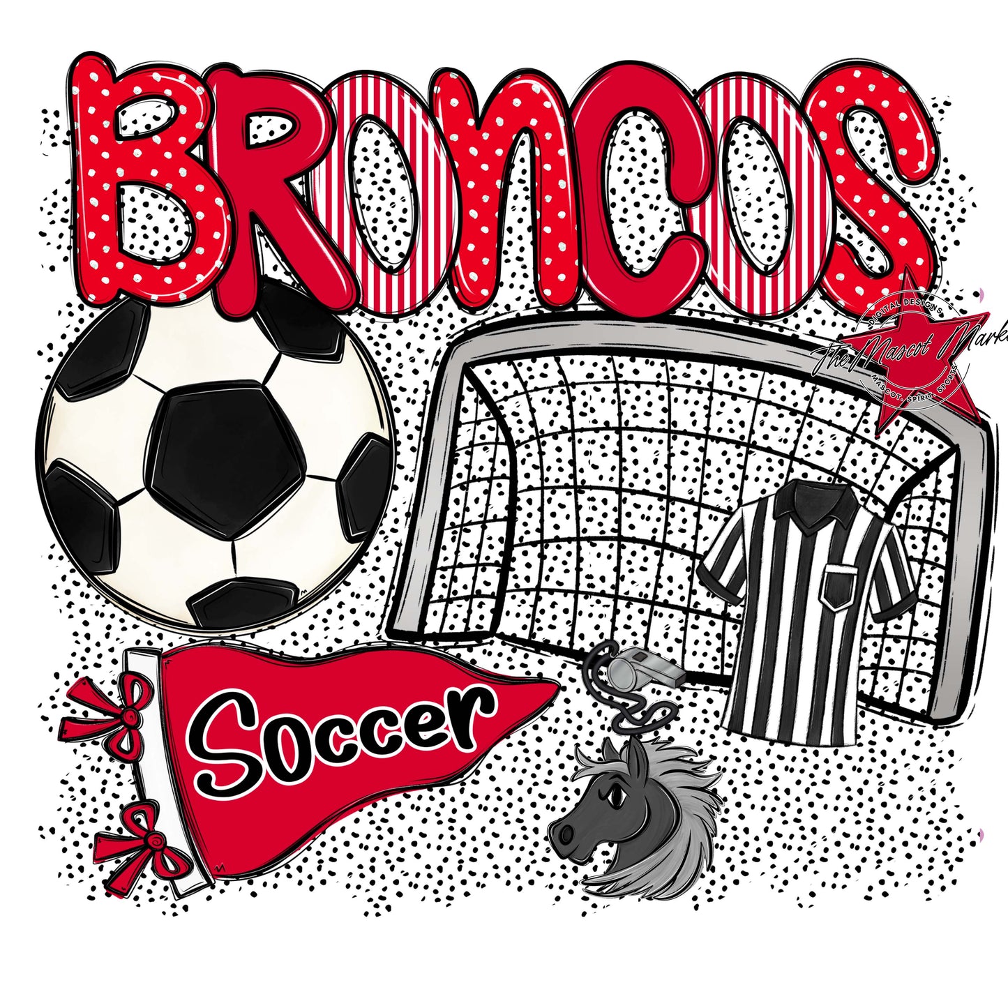 Broncos Soccer Spirit-Red