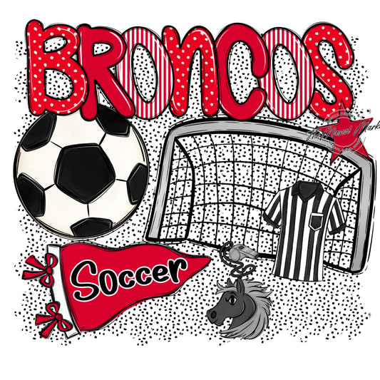 Broncos Soccer Spirit-Red