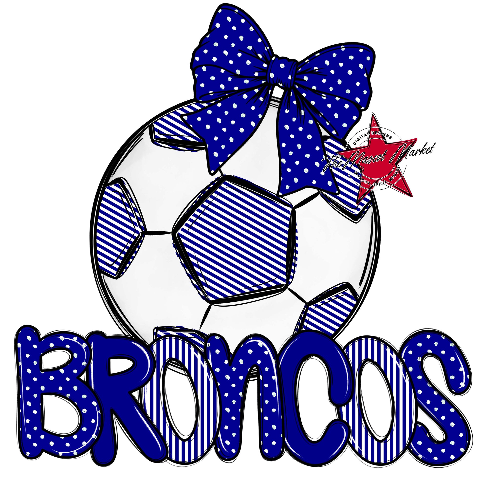 Broncos Soccer Spirit Design-Blue