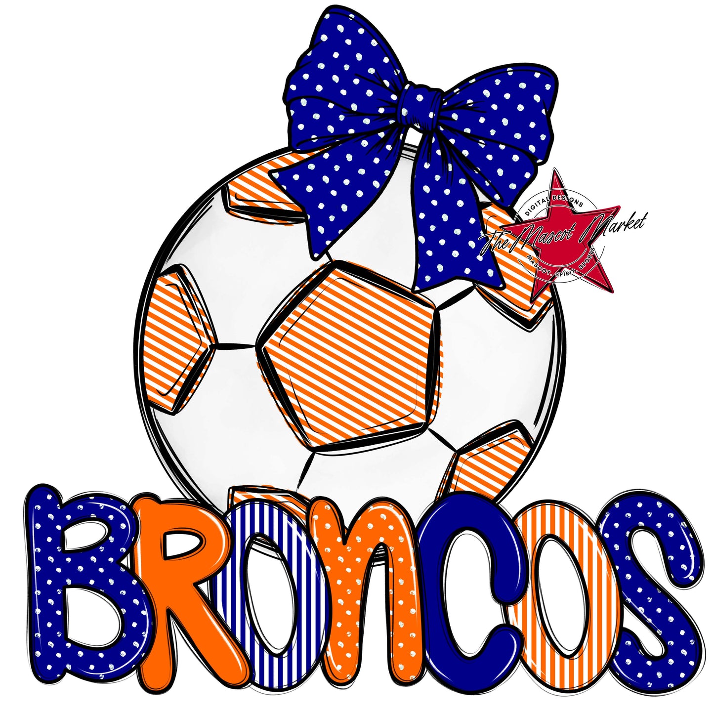 Broncos Soccer Spirit Design-Blue & Orange