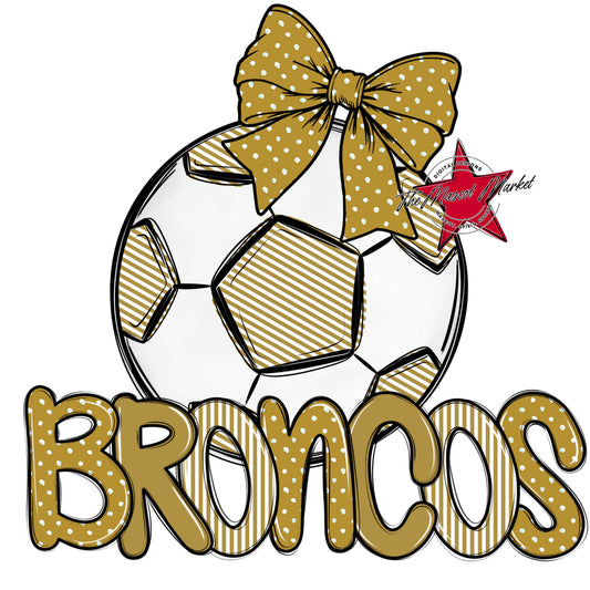 Broncos Soccer Spirit Design-Gold