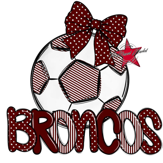 Broncos Soccer Spirit Design-Maroon