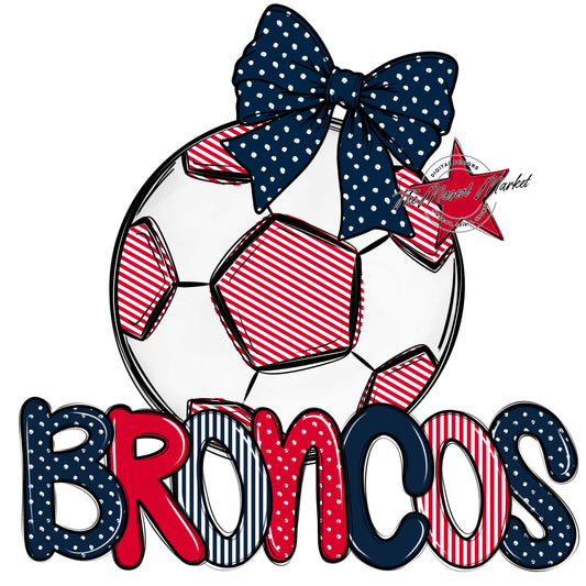 Broncos Soccer Spirit Design-Navy & Red