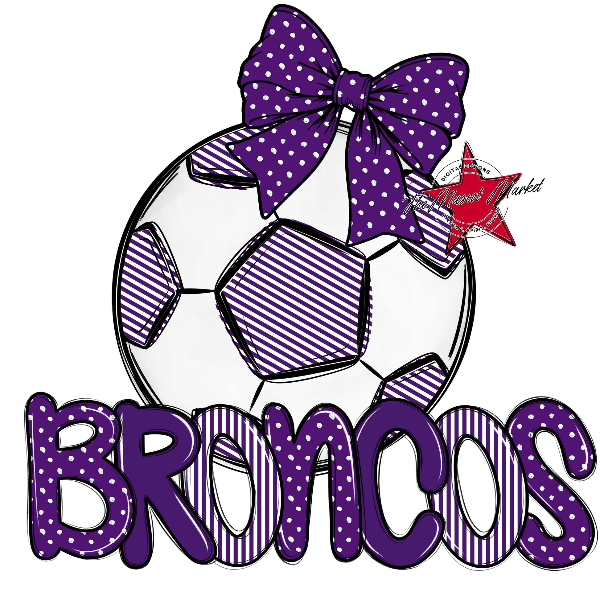 Broncos Soccer Spirit Design-Purple