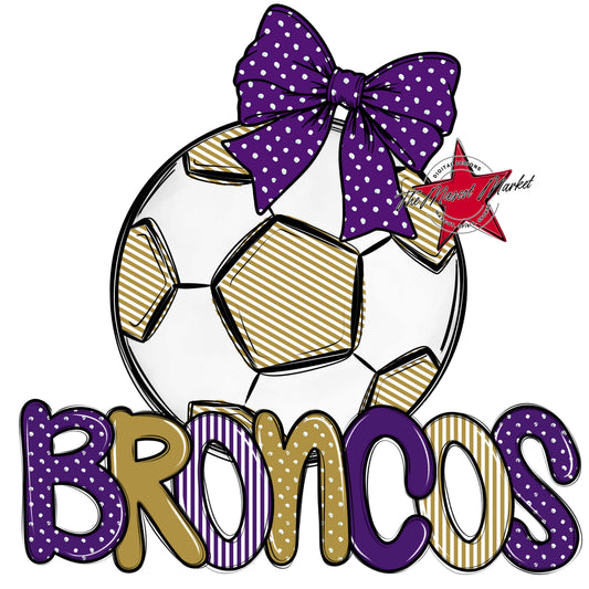 Broncos Soccer Spirit Design-Purple & Gold