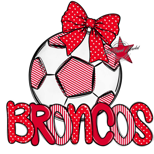 Broncos Soccer Spirit Design-Red