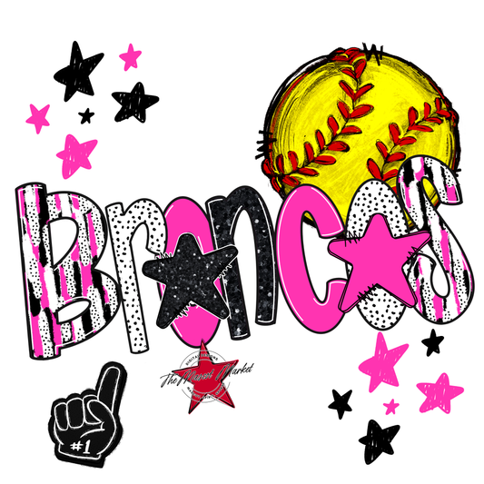 Broncos Softball Scrape-Pink