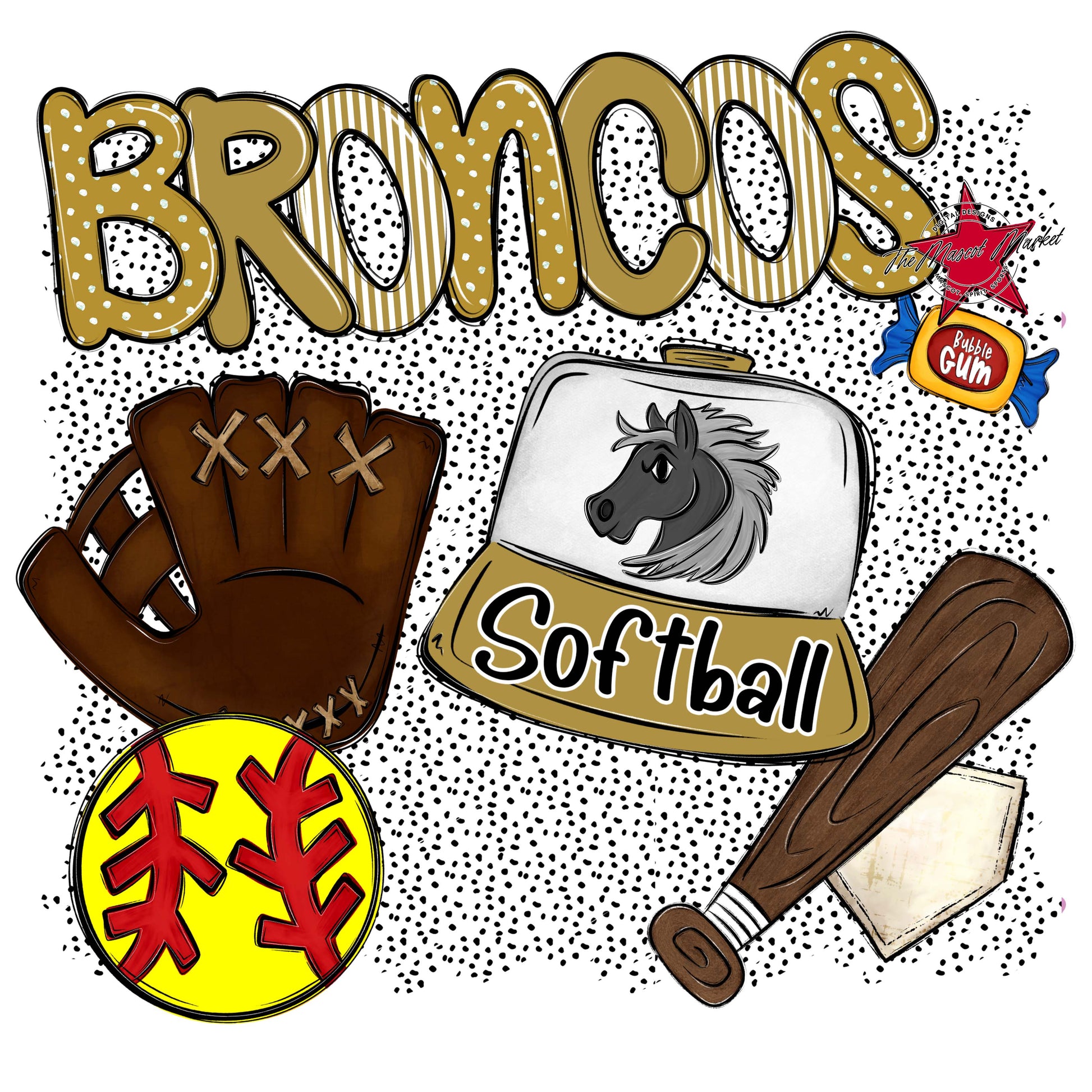 Broncos Softball Spirit-Gold