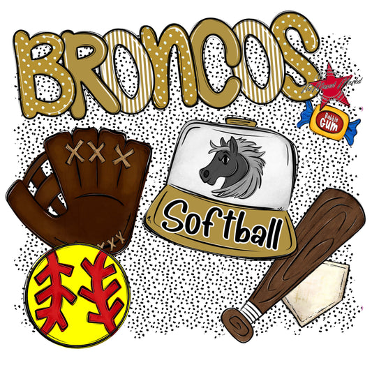 Broncos Softball Spirit-Gold