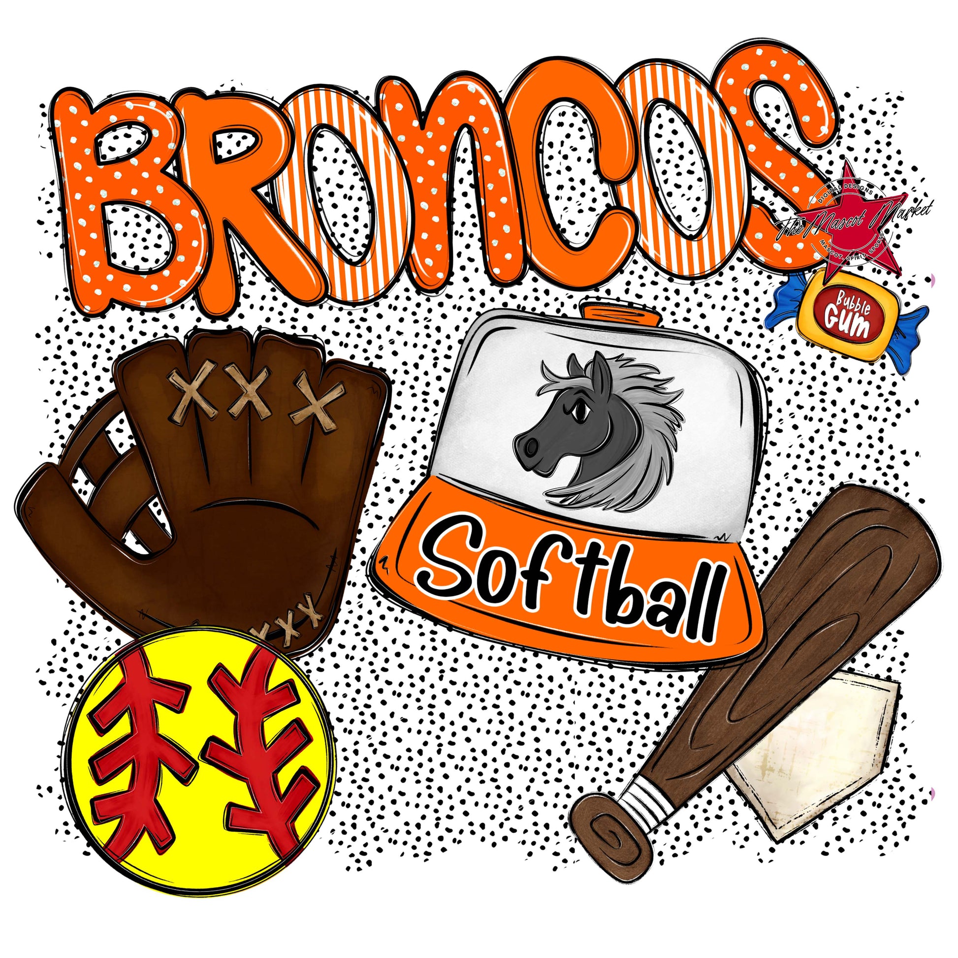 Broncos Softball Spirit-Orange