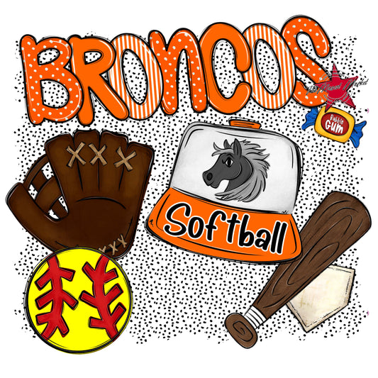 Broncos Softball Spirit-Orange