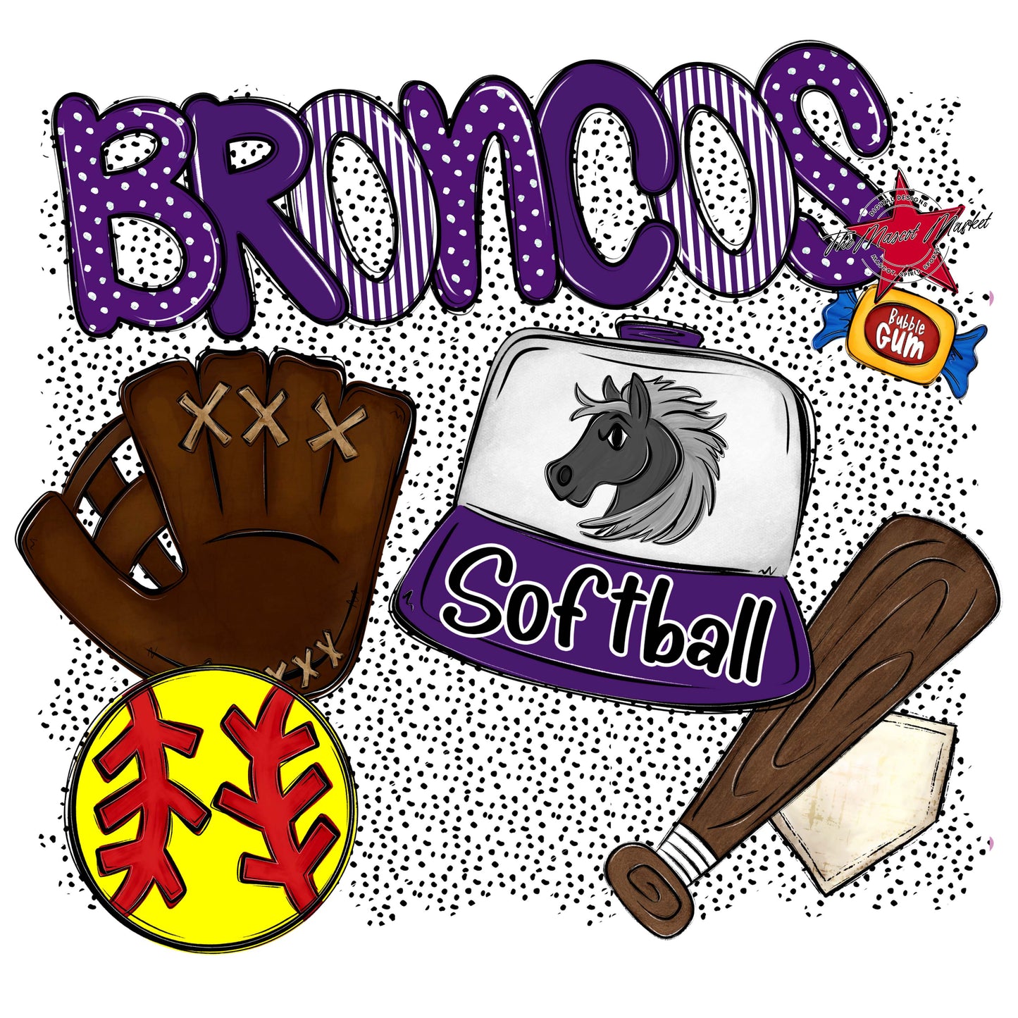 Broncos Softball Spirit-Purple