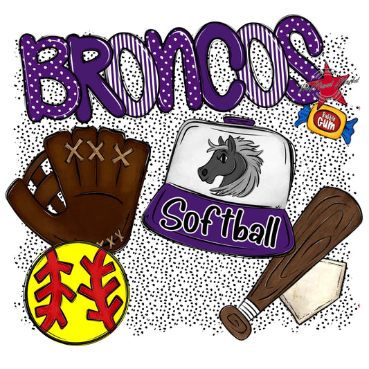Broncos Softball Spirit-Purple