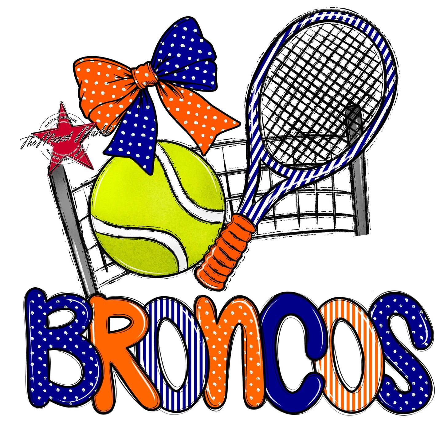 Broncos Tennis Spirit Design-Blue & Orange