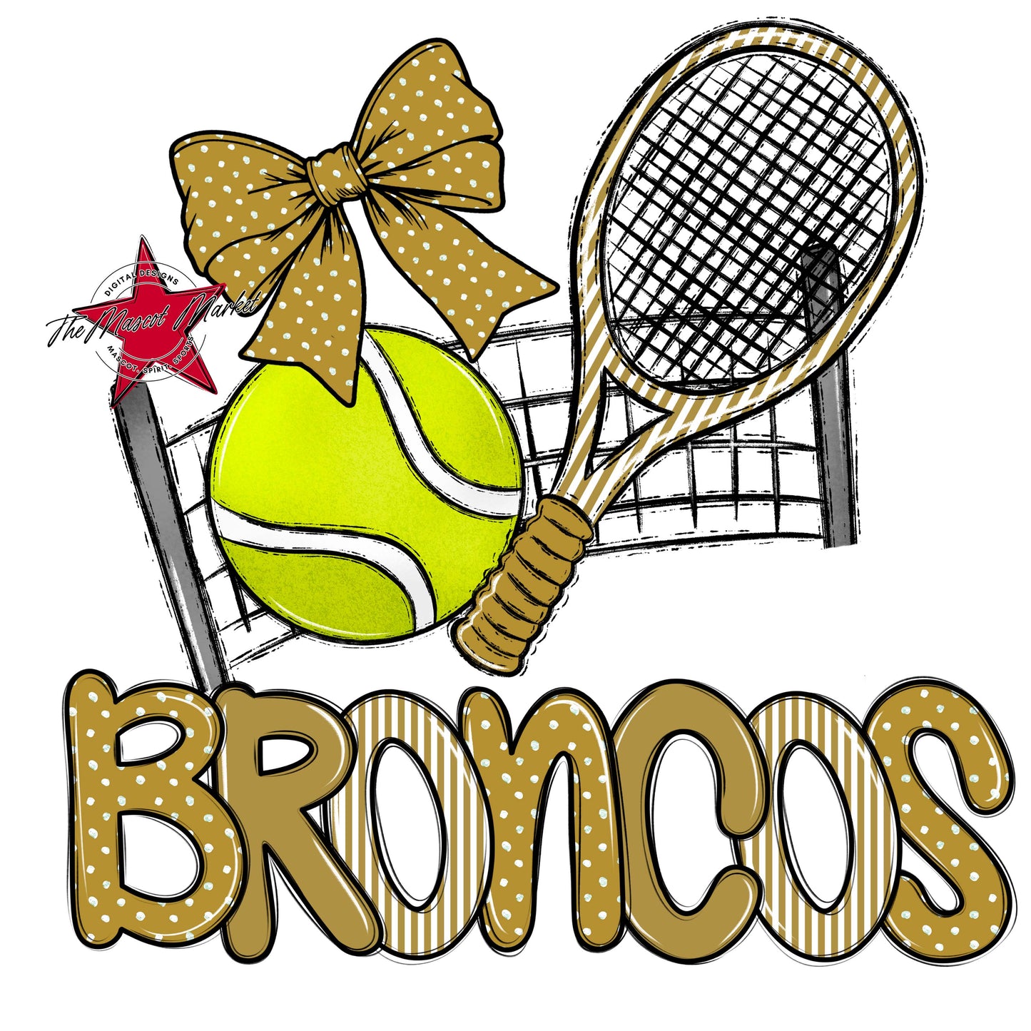 Broncos Tennis Spirit Design-Gold