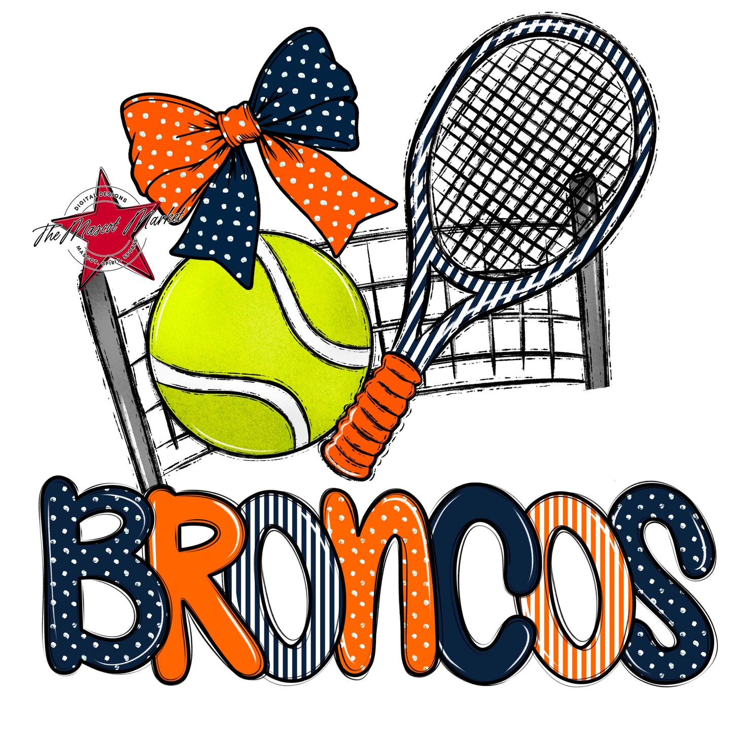 Broncos Tennis Spirit Design-Navy & Orange