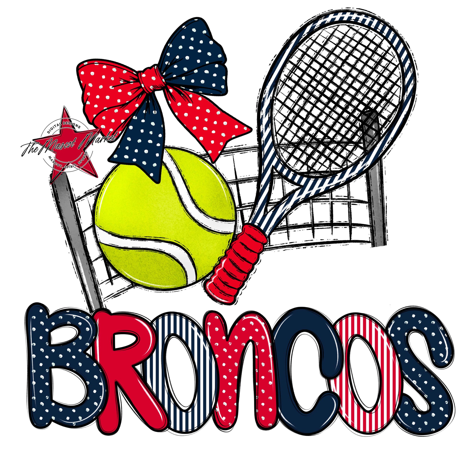 Broncos Tennis Spirit Design-Navy & Red