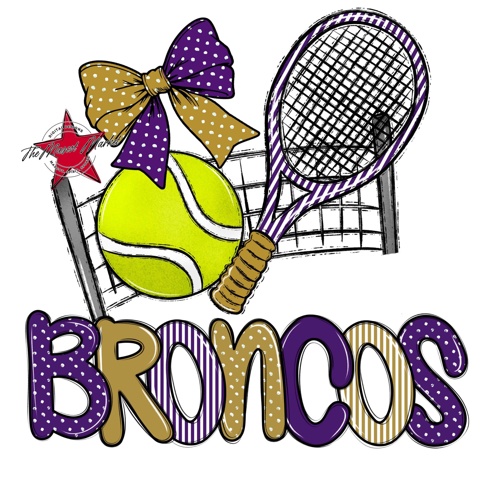 Broncos Tennis Spirit Design-Purple & Gold