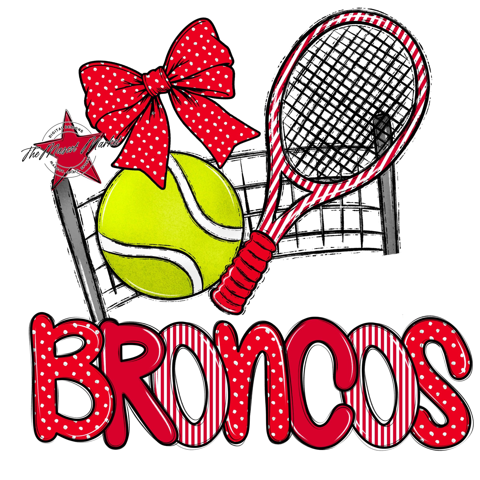 Broncos Tennis Spirit Design-Red