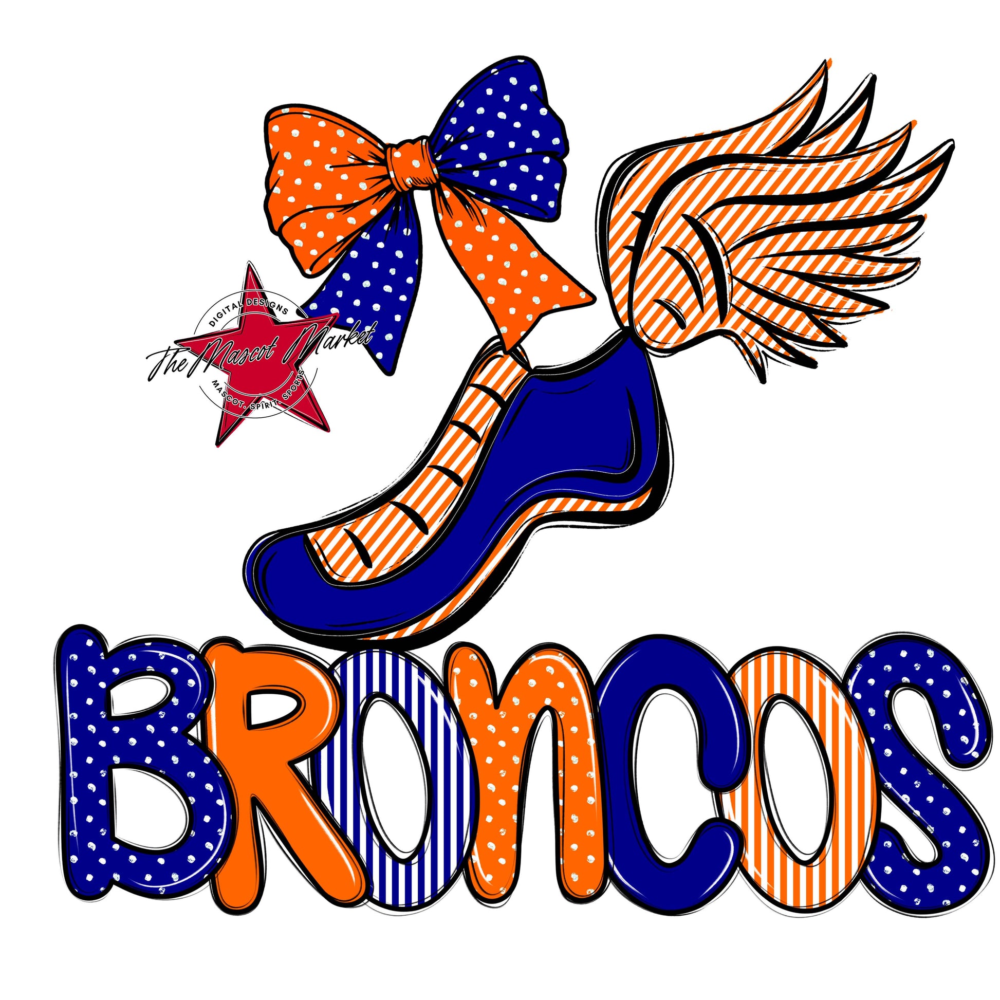 Broncos Track Spirit Design-Blue & Orange