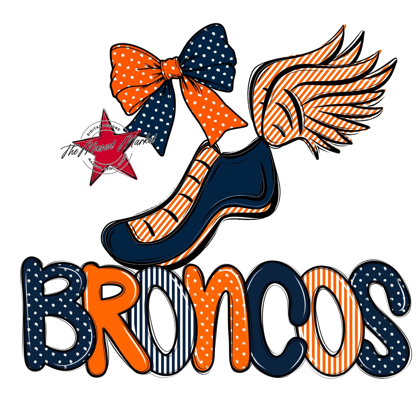 Broncos Track Spirit Design-Navy & Orange