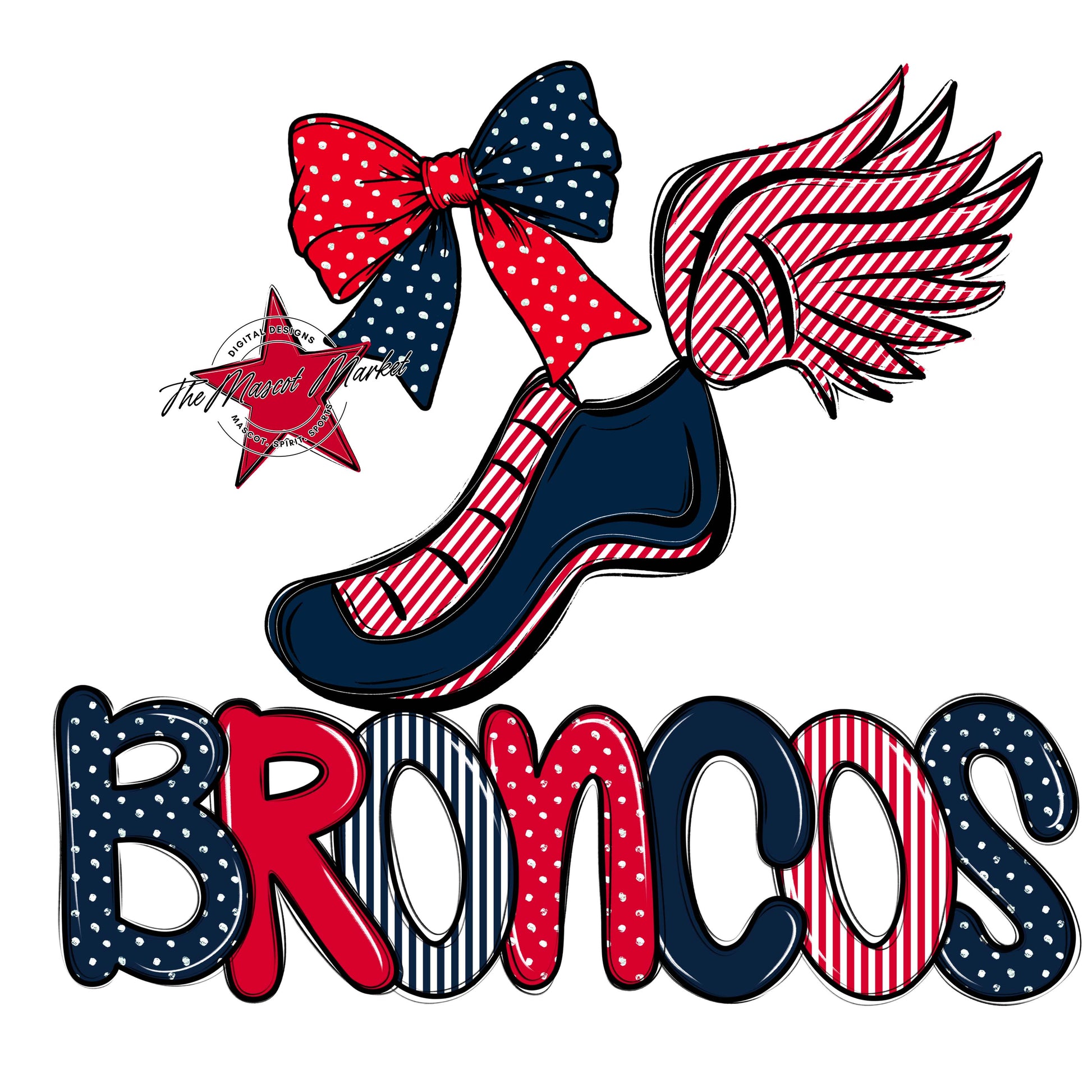 Broncos Track Spirit Design-Navy & Red
