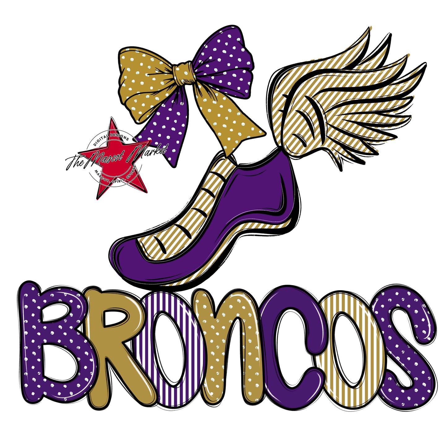 Broncos Track Spirit Design-Purple & Gold