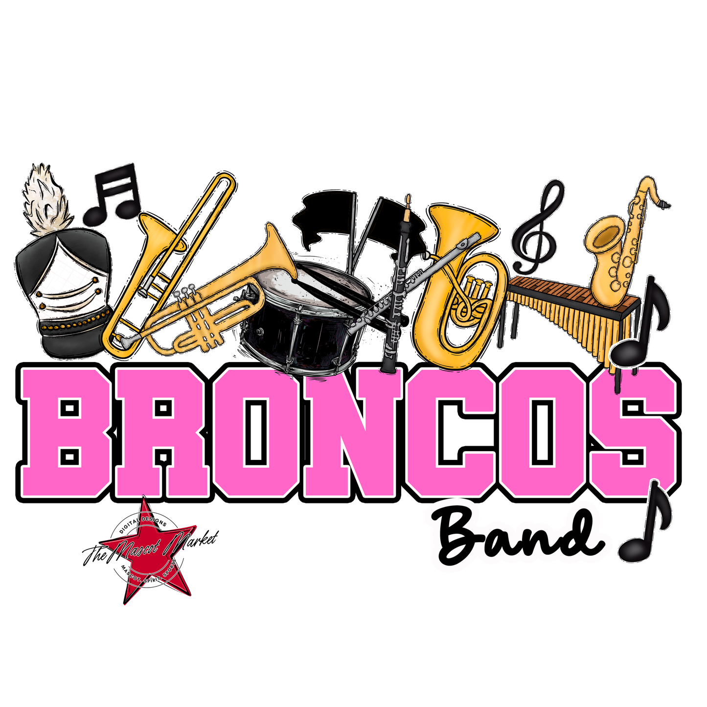 Broncos Varsity Band-Baby Pink