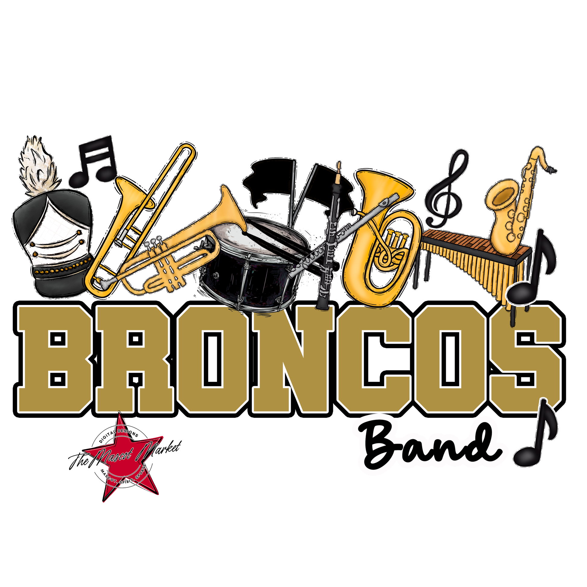 Broncos Varsity Band-Gold