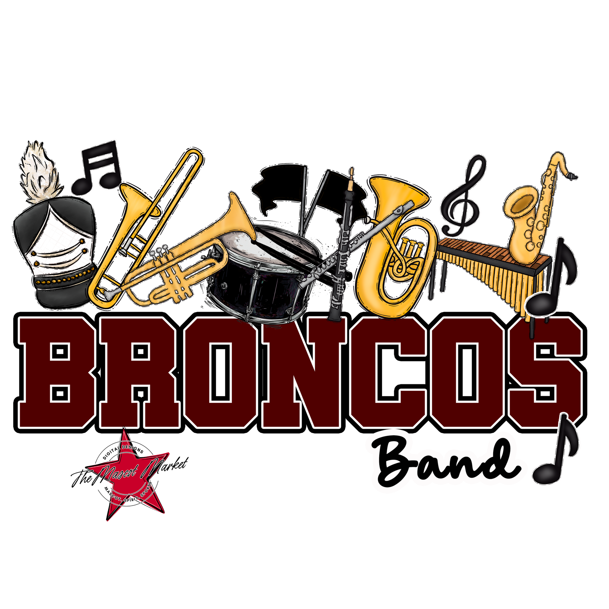 Broncos Varsity Band-Maroon