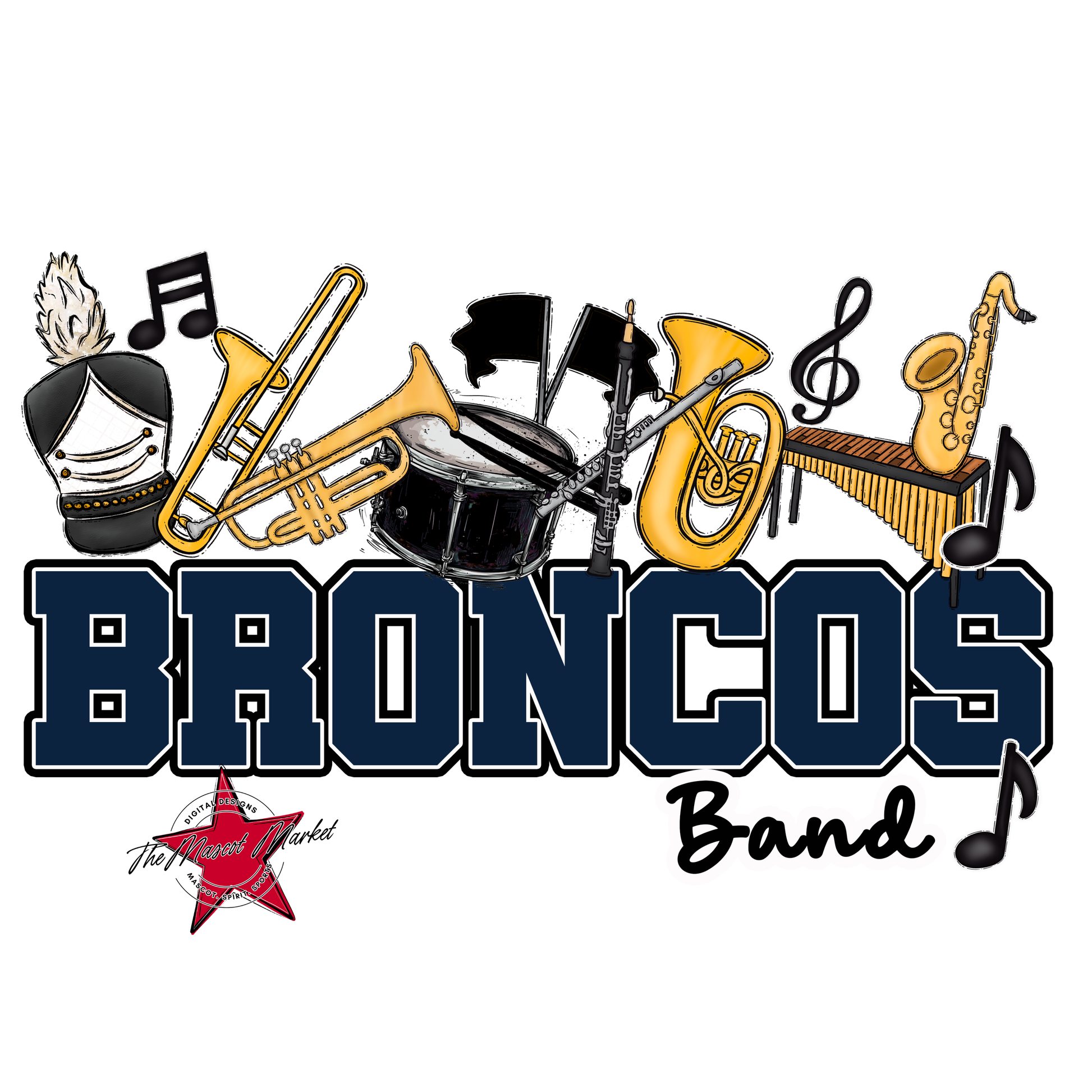 Broncos Varsity Band-Navy