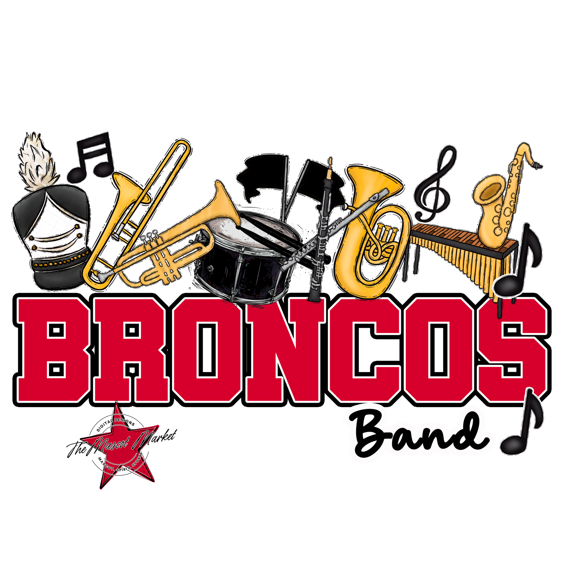 Broncos Varsity Band-Red