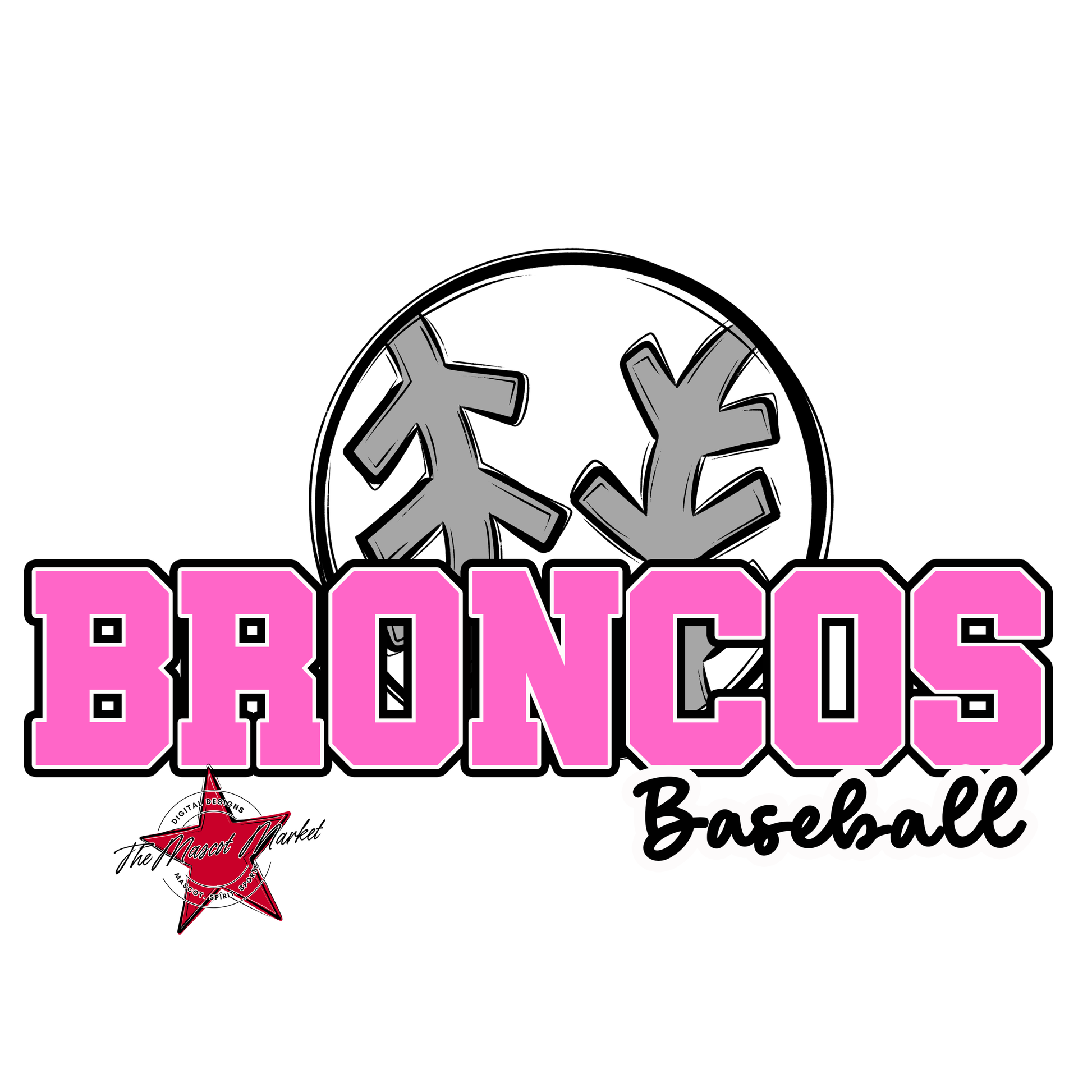 Broncos Varsity Baseball-Baby Pink
