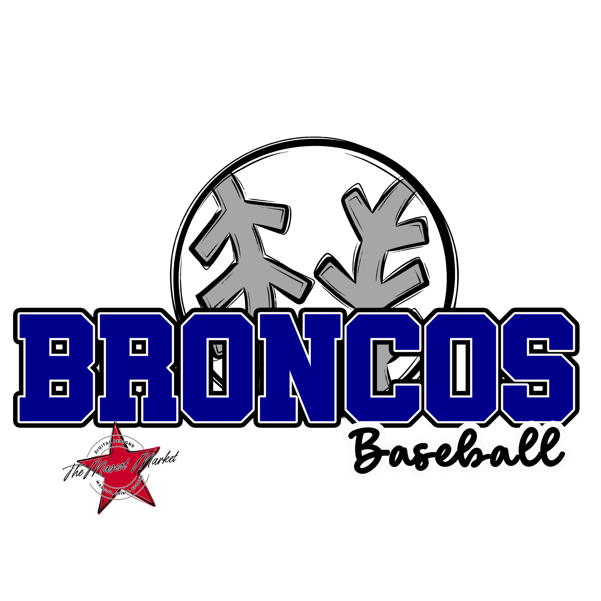 Broncos Varsity Baseball-Blue