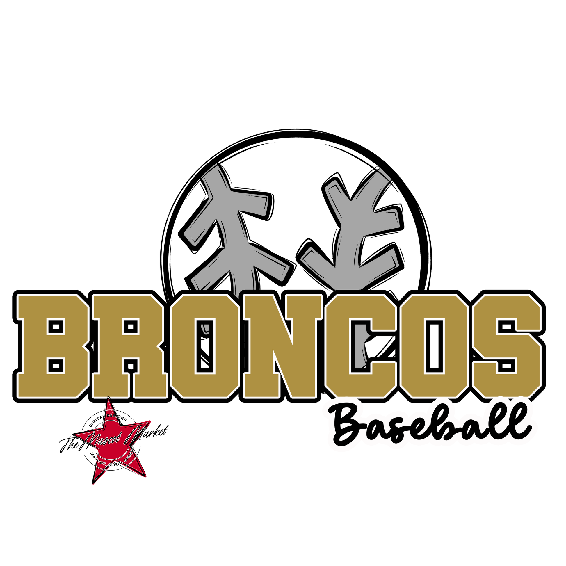 Broncos Varsity Baseball-Gold