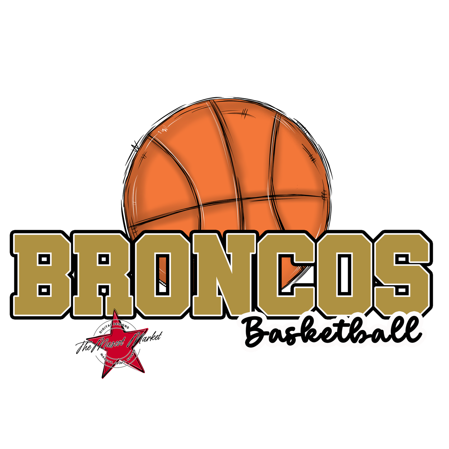 Broncos Varsity Basketball-Gold