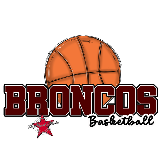 Broncos Varsity Basketball-Maroon